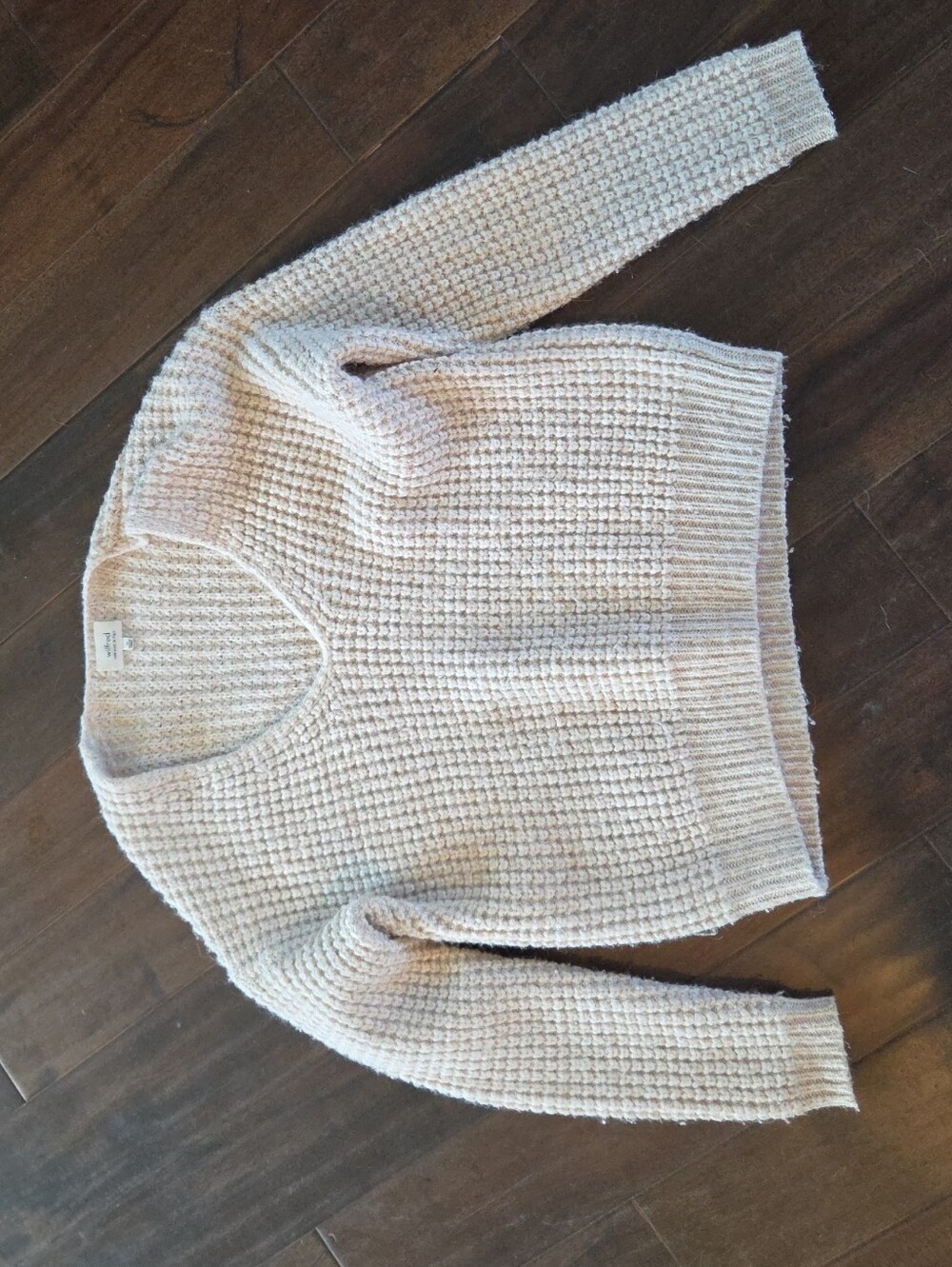 Wilfred Cream Waffle-Knit V-Neck Sweater